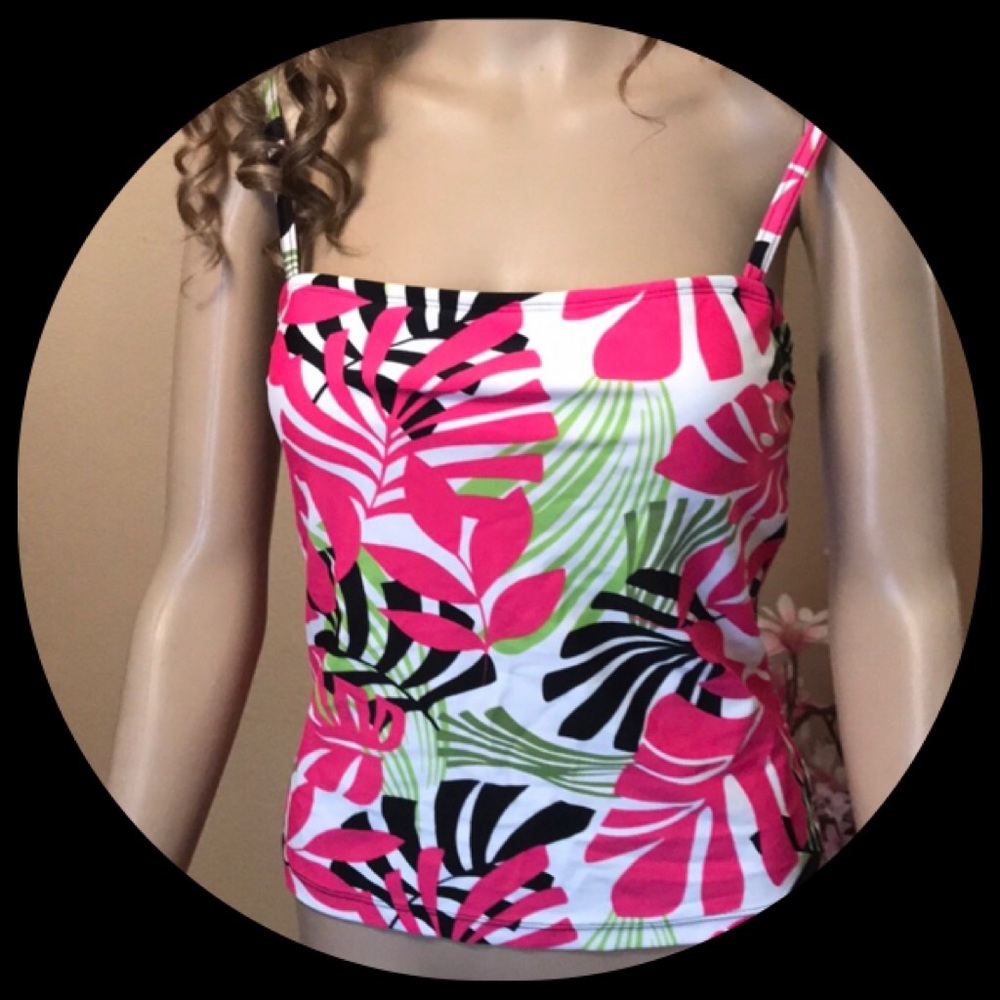 Beautiful Tropical Swimsuit Top BIB sz lg